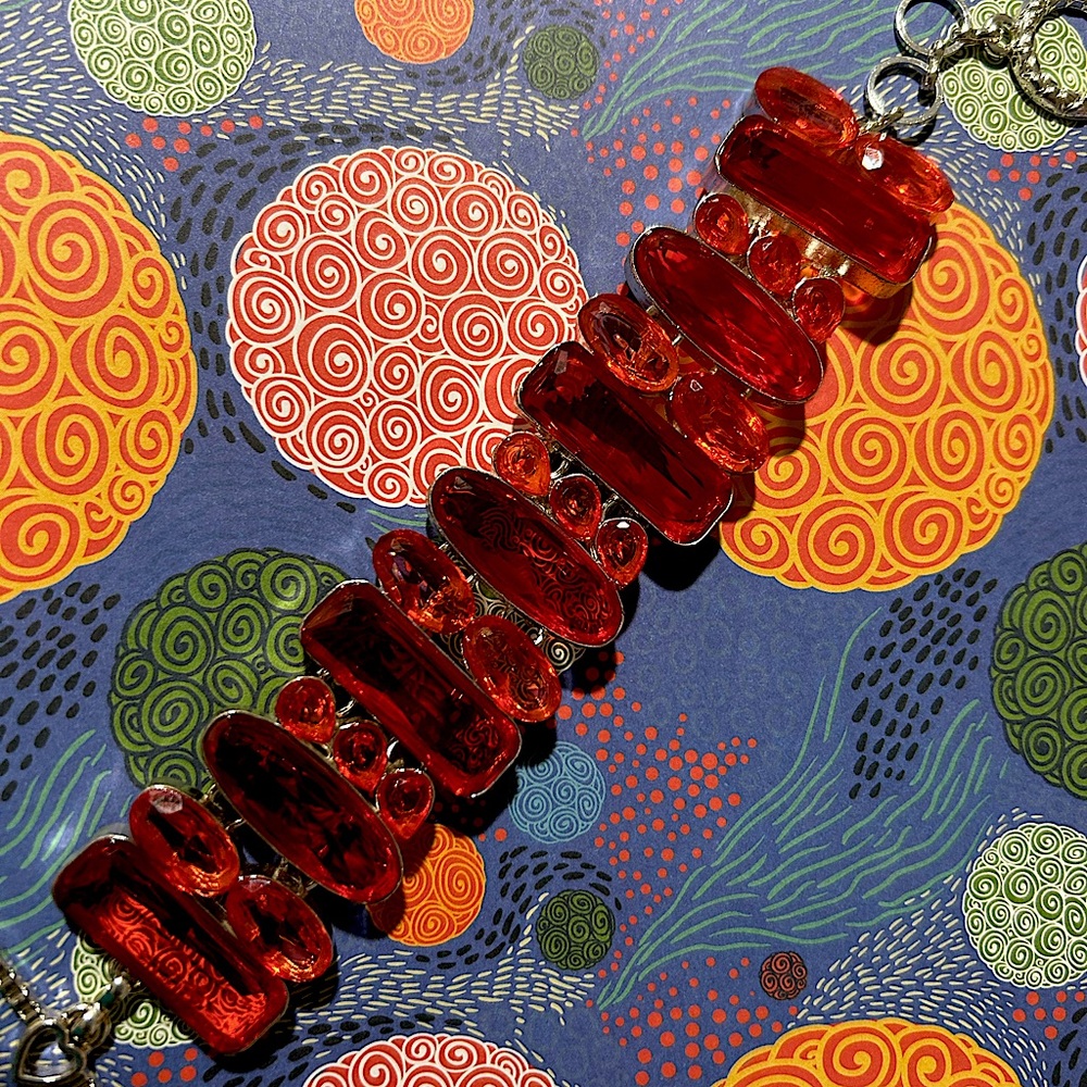 India Artisan Bright Orange Bracelet